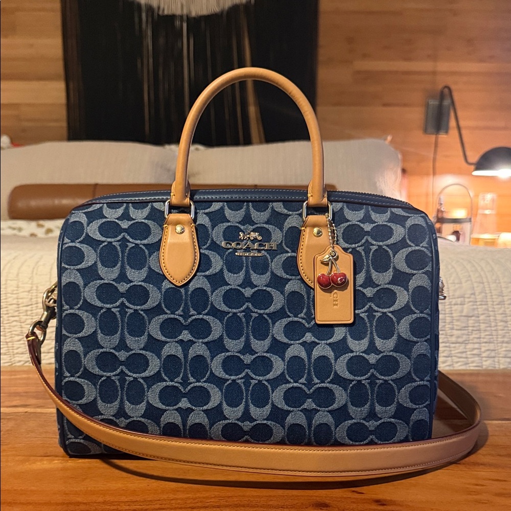 Coach Large Rowan Signature Denim Bag